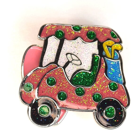 Navika USA Pink Golf Cart Ball Marker with Hat Clip Glitzy Sparkle Cute! EUC - Picture 1 of 3